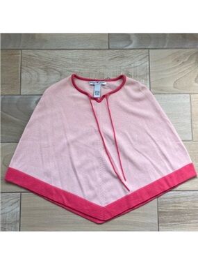 Pink Cape 100% Cashmere Poncho Sweater Fits Petite Fairy Asymmetrical Whimsy